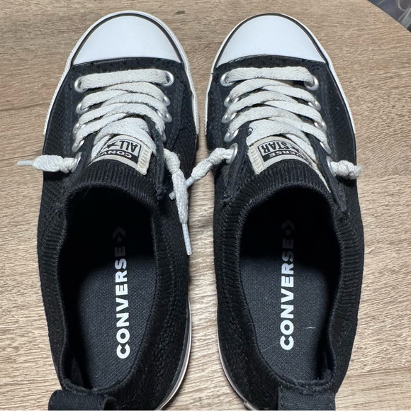 CONVERSE ALL STAR Classic Black and White Low-Tops elastic back slip on kids 13 - Picture 12 of 13